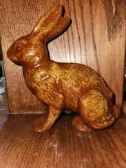 NED FOLTZ Red Ware Rabbit signed studio pottery Clay Folk Art Hand Made Mint