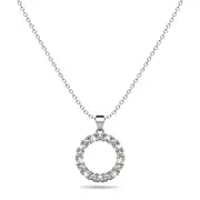 Crystal Halo Silver Necklace