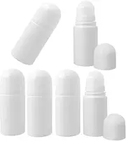 6 Pieces 1.69oz /50ml Empty Refillable Roll On Bottles Plastic Roller Bottle Plastic Rollerball Bottles Reusable Leak-Proof DIY Deodorant Containers for Essential Oil Perfumes Balms