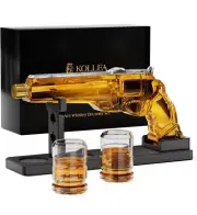 Gun Whiskey Decanter Sets for Men, Liquor Decanter Set with Glass, Unique Birth