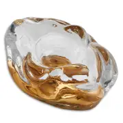 Kosta Boda Snippan Clear/Gold Sculpture