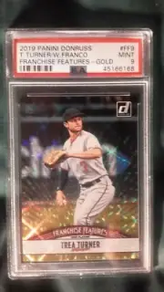 2019 PANINI DONRUSS FF GOLD TREA TURNER / WANDER FRANCO CARD #FF9 PSA9 #'D 66/80