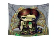 Fantasy Art Angel with Emeralds Tapestry