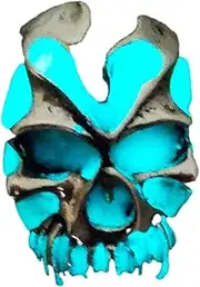 [YUELER] Adjustable Open Rings Luminescent Skull Rings Skeleton Rings Gothic Jewelry for Men and Women
