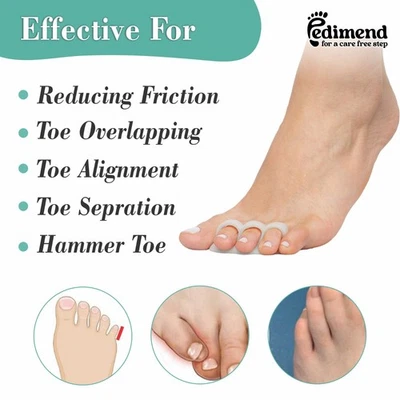PEDIMEND™ Silicone Gel Triple Loop Hammer Toe Straightener Bent Curled Toes UK