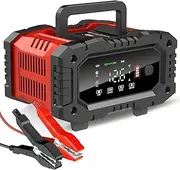 Portable Smart Car Battery Charger for 12V 20A / 24V 10A Motorcycle Truck Lawn Mower Lead Acid AGM Gel LiFePo4 Batteries Tender Automotive Fast Pulse Repair Trickle Chargers Maintainer