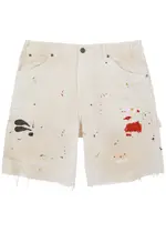 Gallery Dept. Flea Paint-splatter Distressed Denim Shorts - Off White - W30 (W30 / S) W30 (W30 / S)