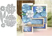 BeetirryHu 3D Flowers Metal Die Cuts, Cornflower Flowers Metal Cutting Dies, Scrapbooking DIY Template, Embossing Paper Dies for Card Making