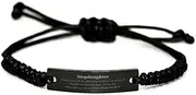 [Generic] Stepdaughter Black Rope Bracelet Engraved with Psalm 145: 18-19 Inspirational Gifts for Christmas, Graduation, and Holidays, Small, Silver Plated Zinc, Cubic Zirconia