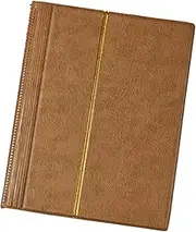 TENOL Double-Sided Stamp Album - 10 Sheet (20) Collection Book, Interleaf Type Binder for Stamps Storage, Brown