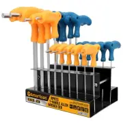 18-Piece T-Handle Allen Wrench Set Metric and SAE Long Arm Ball End Hex