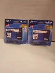 Brother P Touch Tape 2pk- Both 12mmx8m