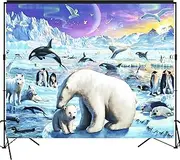 musykrafties Polar Animals Scenic Backdrop Large Banner Photography Studio Fabric Background Photobooth Prop 7x6feet #2189
