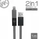 【WK香港潮牌】1M 2 in 1系列 Lightning/Mirco-USB 充電傳輸線(WKC 007-GE)