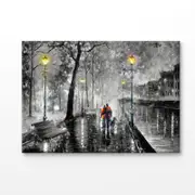 Couple Walking at Night Painting Print 100% Australian Made 120x90cm (Stretched Canvas)