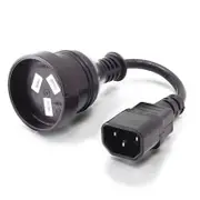 [MF-C14AUS3P-0.15] MF-C14AUS3P-.15 0.15m IEC C14 to Aus 3 Pin Mains Plug Male to Female