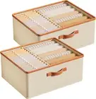 Cube Storage Bin for Clothes, Foldable Wardrobe Organiser with Handles, Fabric S