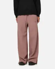 [Nike] Nike Women's Sportswear Pheonix Plush High Waisted Wide Leg Cody Fleece Pants Smokey Mauve/black - Size M M Smokey Mauve/Bl