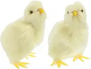 DECHOUS 2pcs chick ornament stuffed baby chick kids birthday adorable chick toys lifelike furry toy stuffed pig plush toy chick plush artificial fluffy accessories