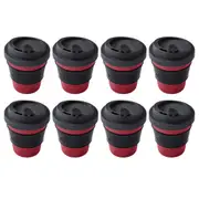 2x 4PK EcoSouLife Reusable All Natural Coffee/Tea Drinking Cup 350ml Dark GRY/RD