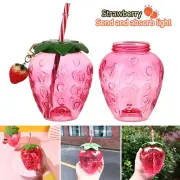 500ml Cartoon Drinkware Strawberry Straw Cup Drinking Water Bottle With Lid