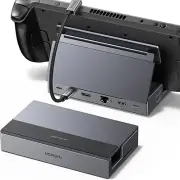 Steam Deck Dock, 9-In-1 USB C Docking Station, Adjustable and Foldable Stand, 4K