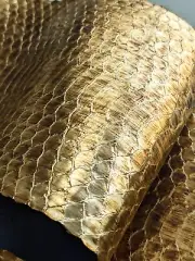 Antique Gold Sea Python Snakeskin Sanke Skin Hide Leather