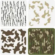 3 Pcs Layered Camo Stencils 11.8x11.8 inch - Reusable Camouflage Pattern Stencil