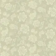 Dolls House Cream Floral Pattern On Light Green Fabric Style Print Wallpaper