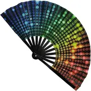 Kezvmhy Handheld Fan Foldable Large Folding Hand Fan, Big 13 Inch Chinese Folding Dance, Kung Fu Craft, Dance Supplies, Handheld Cooler, Home Decoration for Stage Performance