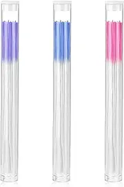 [Prasacco] Pack of 180 Ear Hole Cleaners, Ear Hole Cleaner, Ear Hole Cleaning Line, Odour Removal Tool, Ear Hole Cleaner Sticks with 3 Plastic Tubes (Purple, Blue, Rose Red)