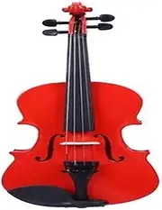 1/8 plywood bright color acoustic violin with rosin case, bow, silencer kit practice set for music lovers(Red)