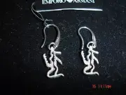 ARMANI SILVER DIAMOND CUT ZODIAC VIRGO EARRINGS
