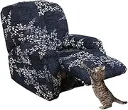 Stretch Recliner Cover 4/6/8 Pieces Lazy Boy Recliner Cover Sofa Slipcovers 1/2/3 Seat Armrest Recliner Sofa Cover with Pocket Anti-Slip Recliner Chair Furniture Protector (Color : #14, Size : 1 sea