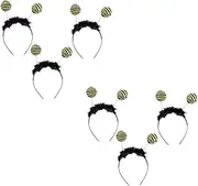 [KONTONTY] Sequin Bee Ball Headband Set Fashionable Hair Accessory for Boys and Girls Performances