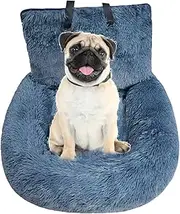 Detachable Plush Dog Booster Seat - Plush Dog Pet Safety Car Seat | Pet Car Seat for Dogs, Easy to Carry Plush Dog Car Seat Bed, Washable with Leash and Strap Fits/Trucks/SUV/Pickup