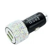Nevenka Dual USB Car Charger Bling Bling Handmade Crystal Car Decorations-AB