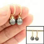Baroque Tahitian Pearl U Hoop Dangle Earrings – 14k Yellow Gold
