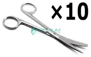 10× Medical Scissors Curved 5.5" Sharp/Blunt Surgical Operating Instruments