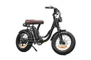 VALK Nomad Electric Fat Tyre Bike, 350W, 32km/hr, Throttle ebike, Disc Brakes, Step-Through Alloy, Shimano 7 spd, 20x4' Kenda Tyres, Suspension, Black