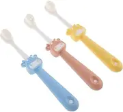 VICASKY 3pcs Soft Bristle Toothbrush Cute Cartoon Deer Design Extra Soft Bristles for Gentle Cleaning Non Slip Handle for Secure Grip for School and Travel Use