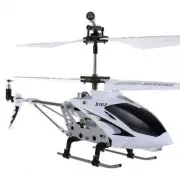 S107G 3 Channel RC Helicopter with Gyro, White and silver