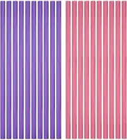 20 PCS Flexible Hair Curlers for Long Short Hair, 9.45in Bendy Foam Rollers, Heatless Curling Rods Sleeping, DIY Magic Strawberry Curls – Durable Pink & Purple Hairs Rollers for Salon & Home Use