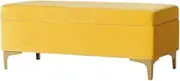 Storage Ottoman Stool Light Luxury Foot Sofa Iron Bench Rectangular Bed End Shoe Bench Clothing Store Nordic Storage Footstool(Yellow,120x43x45cm)