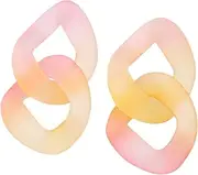 Earring Hoop,Nose Lip Rings,Stud Earrings,Earrings for Teen Girls, Ladies Fashion French Pure Color Acrylic Earrings Retro Temperament Elegant Earrings Birthday Gift (Color : Pink, Size : One Size)