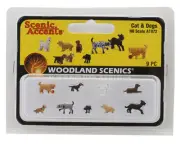 Woodland Scenics HO Scale Cat & Dogs Micro Figures [WOOA1972]