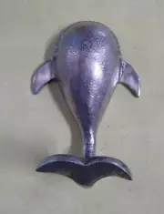 Towel Hat Bath Nautical Nickel Silver Whale Wall HOOK Beach House Ocean Shore