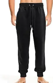 [Elegant Comfort] Casual Men's Cotton Fleece Jogger with Pockets - Comfortable Sweatpants for Men - Active Fleece Lounge Pants