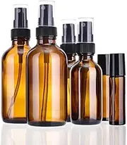 100ml 50ml Amber Glass Spray Bottle Fine Mist Spray Bottles Cosmetic Container 10 ml Amber Glass Roller UV Protection Bottles with Stainless Steel Roller Balls