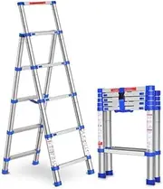 Telescopic Ladder Multi-Purpose Aluminium Telescoping Ladder Extension Extend Portable Ladder Foldable Ladder (Color : A) (A) Beauty Comes